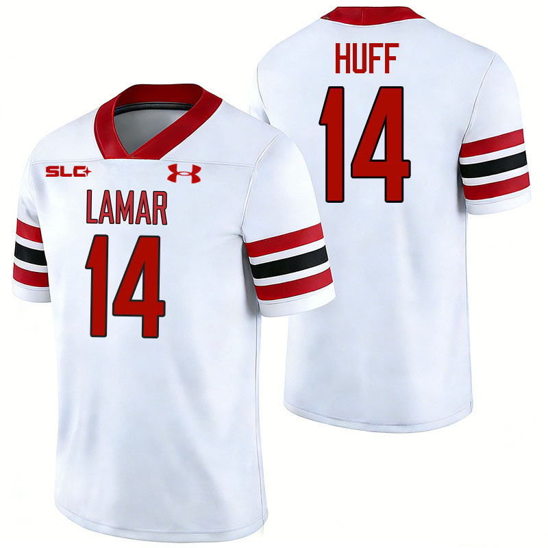 Lamar Cardinals #14 Andrew Huff College Football Jerseys,Uniforms-White
